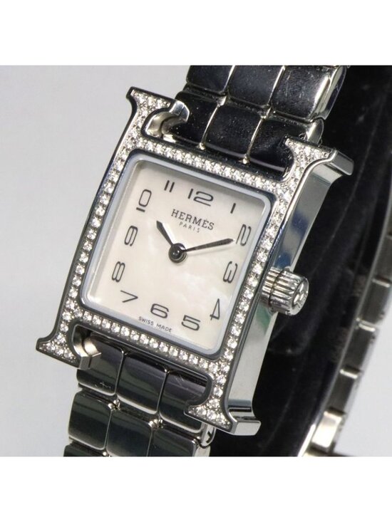 Hermes H Watch Mini 21 mm SS Ashie Bracelet White main image 4